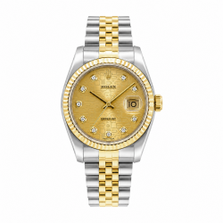 Rolex Datejust 36MM 16233 Two-Tone Champagne Diamond Dial Watch
